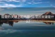 运营的关键上班内容 (运营的关键是什么)