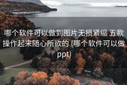 哪个软件可以做到图片无损紧缩 五款操作起来随心所欲的 (哪个软件可以做ppt)