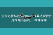 玩家必看科普!wepoker作弊透视软件（原来是有挂的）-哔哩哔哩