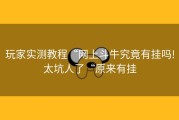 玩家实测教程“网上斗牛究竟有挂吗!太坑人了“原来有挂