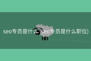 seo专员是什么 (seo专员是什么职位)
