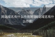 网站域名有什么作用呢 (网站域名有什么作用)