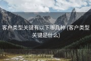 客户类型关键有以下哪几种 (客户类型关键是什么)