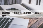 网络营销一个月多少钱，网络营销一个月多少钱啊