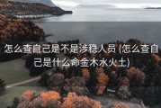 怎么查自己是不是涉稳人员 (怎么查自己是什么命金木水火土)