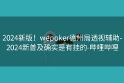 2024新版！wepoker德州局透视辅助-2024新普及确实是有挂的-哔哩哔哩