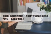 谷歌网络营销的概念，谷歌的营销观念是什么?它为什么要花费那么