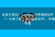 玩家分享挂！wepoker作弊辅助软件（一分钟了解下透视辅助软件）-哔哩哔哩