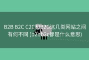 B2B B2C C2C和B2G这几类网站之间有何不同 (b2bb2c都是什么意思)