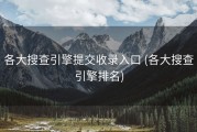各大搜查引擎提交收录入口 (各大搜查引擎排名)