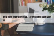 北京网络营销师培训课，北京网络营销初级培训