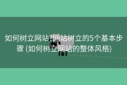 如何树立网站?网站树立的5个基本步骤 (如何树立网站的整体风格)
