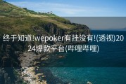 终于知道!wepoker有挂没有!(透视)2024爆款平台(哔哩哔哩)