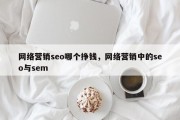 网络营销seo哪个挣钱，网络营销中的seo与sem