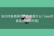 SEO对各类网站的作用是什么? (seo对各类网站的作用)