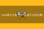 amp是什么意思 (amp是什么抗生素)
