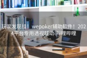 玩家发现挂！wepoker辅助软件！2024平台专用透视辅助-哔哩哔哩