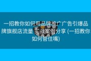 一招教你如何用品牌推广广告引爆品牌旗舰店流量 实战案例分享 (一招教你如何管住嘴)
