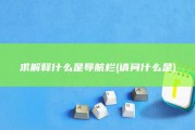 求解释 什么是导航栏 (请问什么是)