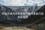 网站关键词排名异常？站内重复内容或是主因