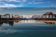 seo效果为什么要监测 (seo的效果怎么才能做好)