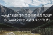 word文档题目在目录中不能显示怎样办 (word文档怎么转换成pdf免费)