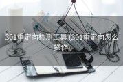 301重定向检测工具 (301重定向怎么操作)