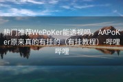 热门推荐WePoKer能透视吗，AAPoKer原来真的有挂的（有挂教程）-哔哩哔哩