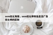 sem优化海报，sem优化师和信息流广告优化师的区别