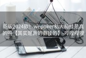 新版2024款！wepoker私人局挂是真的吗【其实是真的有挂的】-哔哩哔哩