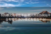 b2b模式有哪些平台 国内外b2b网站平台有哪些 (b2b模式有哪些平台)