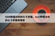 SEM数据分析的七个步骤，sem数据分析的七个步骤有哪些