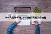 sem竞价如何做，sem竞价员的工作流程