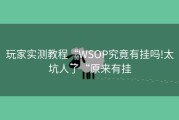 玩家实测教程“WSOP究竟有挂吗!太坑人了“原来有挂