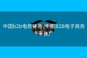 中国b2b电商排名 (中国B2B电子商务平台)