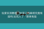 玩家实测教程“中至江西麻将究竟有挂吗!太坑人了“原来有挂