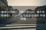新版2024款！（微扑克wpk）是不是有辅助！2024平台专用透视辅助-哔哩哔哩