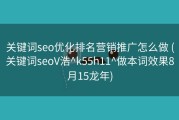 关键词seo优化排名营销推广怎么做 (关键词seoV浩^k55h11^做本词效果8月15龙年)