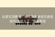 玩家实测教程“微乐海南麻将究竟有挂吗!太坑人了“原来有挂