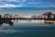 终于知道!WePoKer私人局作弊挂（原来是有挂的）-哔哩哔哩