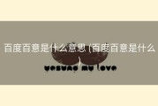 百度百意是什么意思 (百度百意是什么)
