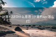 计算机SEO什么意思 (计算机sec怎么打)