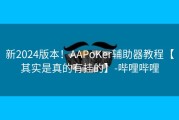 新2024版本！AAPoKer辅助器教程【其实是真的有挂的】-哔哩哔哩
