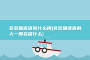 会多国言语有什么用 (会多国语言的人一般在做什么)