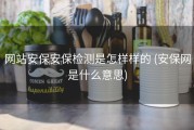 网站安保安保检测是怎样样的 (安保网是什么意思)