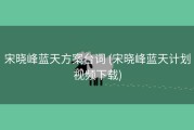 宋晓峰蓝天方案台词 (宋晓峰蓝天计划视频下载)