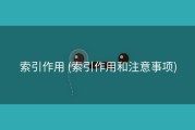 索引作用 (索引作用和注意事项)