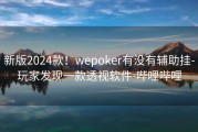 新版2024款！wepoker有没有辅助挂-玩家发现一款透视软件-哔哩哔哩