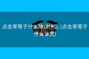 点击率等于什么除以什么 (点击率等于什么公式)