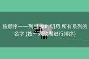 按顺序一一列出 秦时明月 所有系列的名字 (按一列数据进行排序)